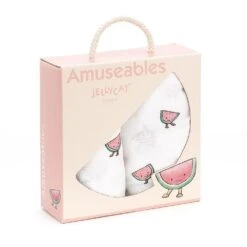 JellyCat Amuseable Watermelon Pair Of Muslins