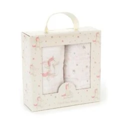 JellyCat Bashful Unicorn Pair Of Muslins