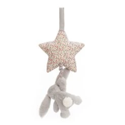 JellyCat Blossom Silver Bunny Musical Pull -JELLYCAT Store musical mobile jellycat blossom silver bunny musical pull 3