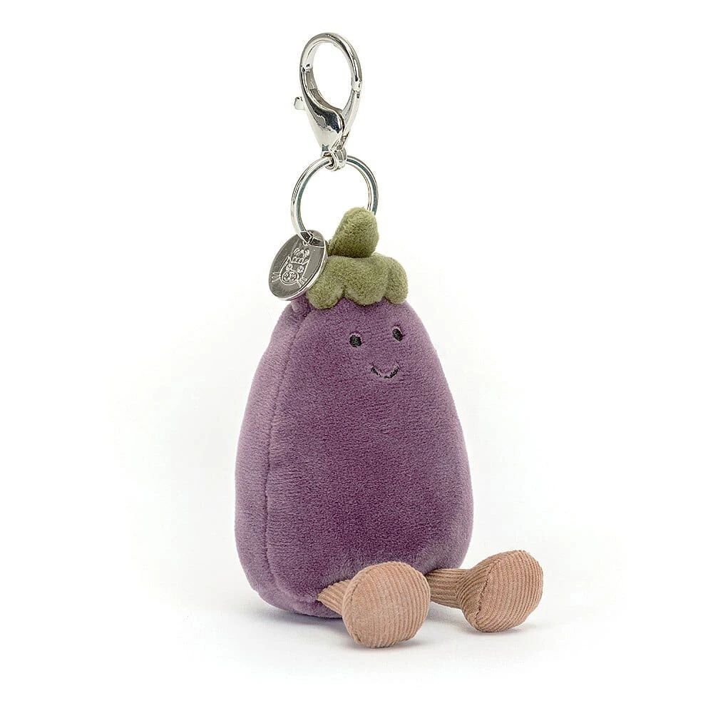 Jellycat Vivacious Aubergine Bag Charm 2 Jellycat Vivacious Aubergine Bag Charm - Image 2